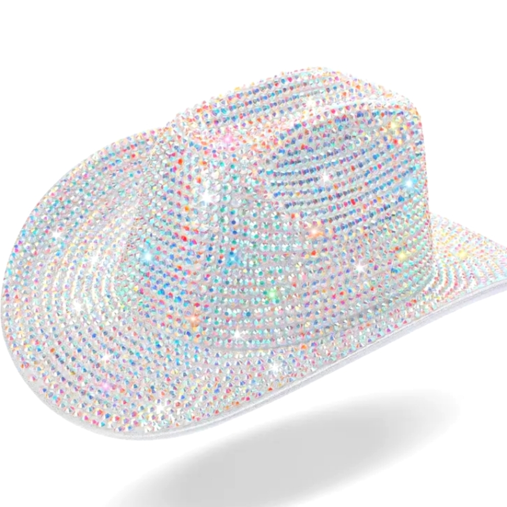 Dazzling Crystal Embellished fedora hat